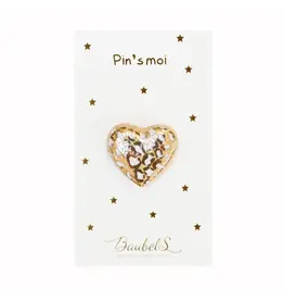 Baubels Pin - Hartje Wit/Goud
