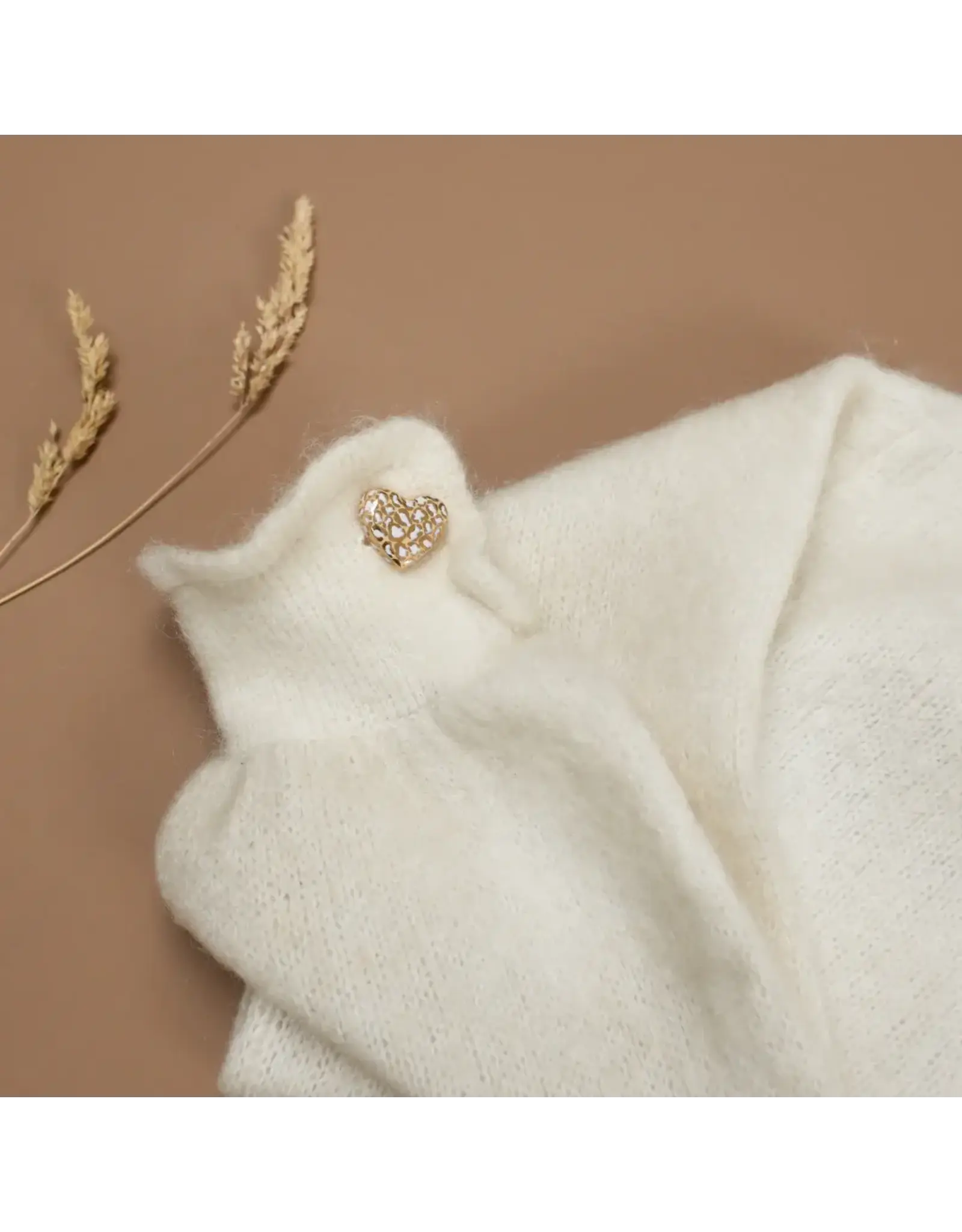 Baubels Pin - Hartje Wit/Goud