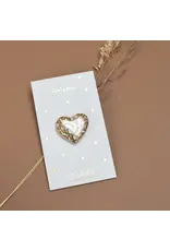 Baubels Pin - Hartje Wit/Goud