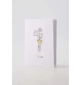 Zusss Wenskaart - Broche, Strikje Bedankt - Dubbele kaart + Envelop