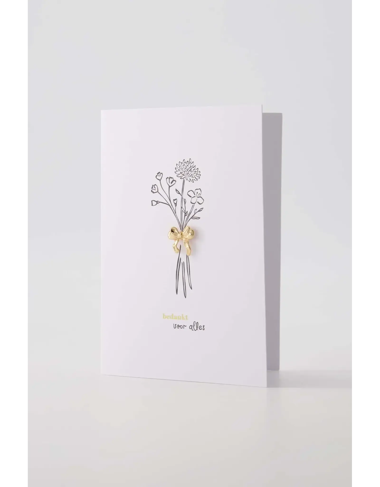 Zusss Wenskaart - Broche, Strikje Bedankt - Dubbele kaart + Envelop