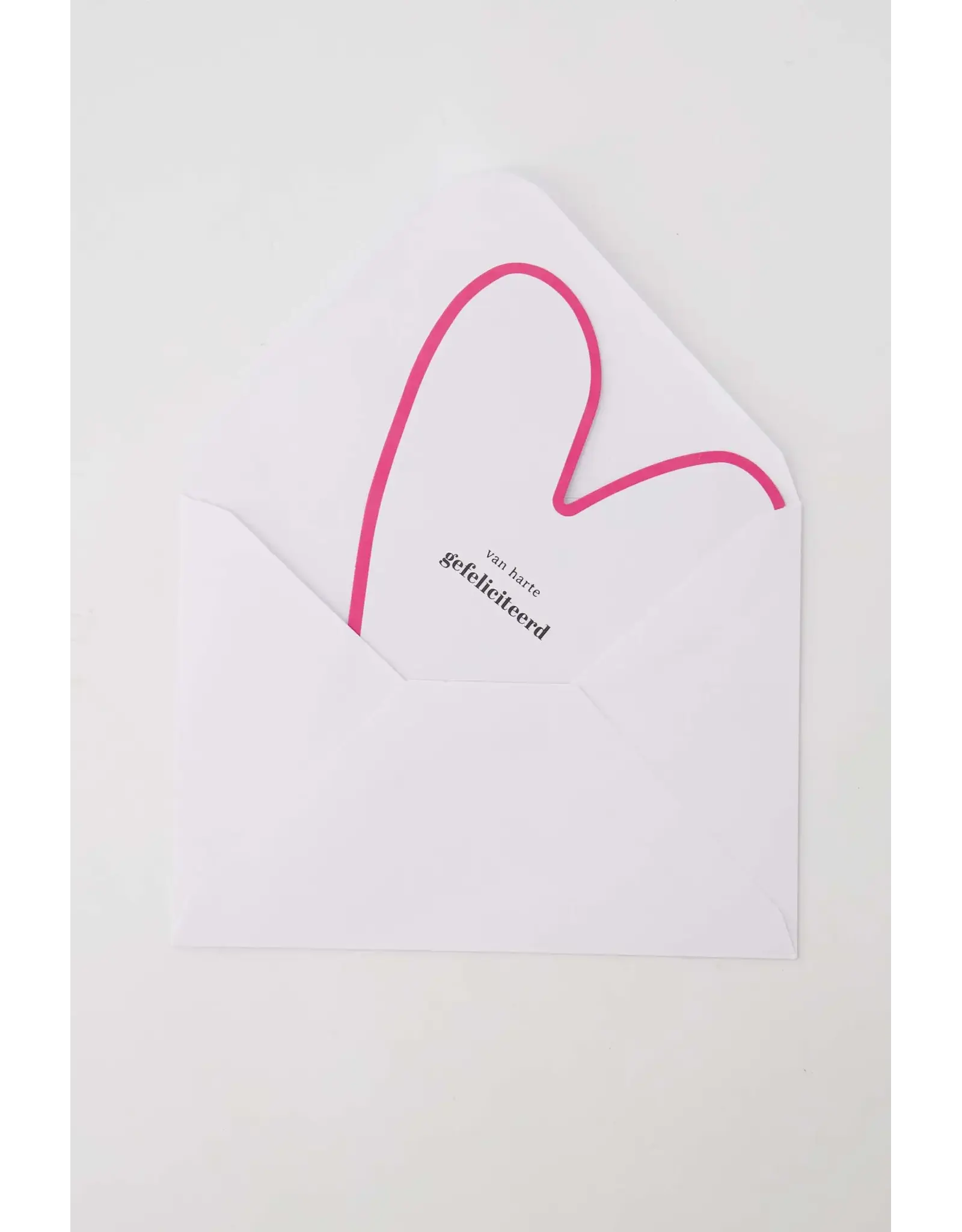 Zusss Wenskaart - Hartje, Gefeliciteerd - Dubbele kaart + Envelop