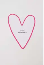 Zusss Wenskaart - Hartje, Gefeliciteerd - Dubbele kaart + Envelop