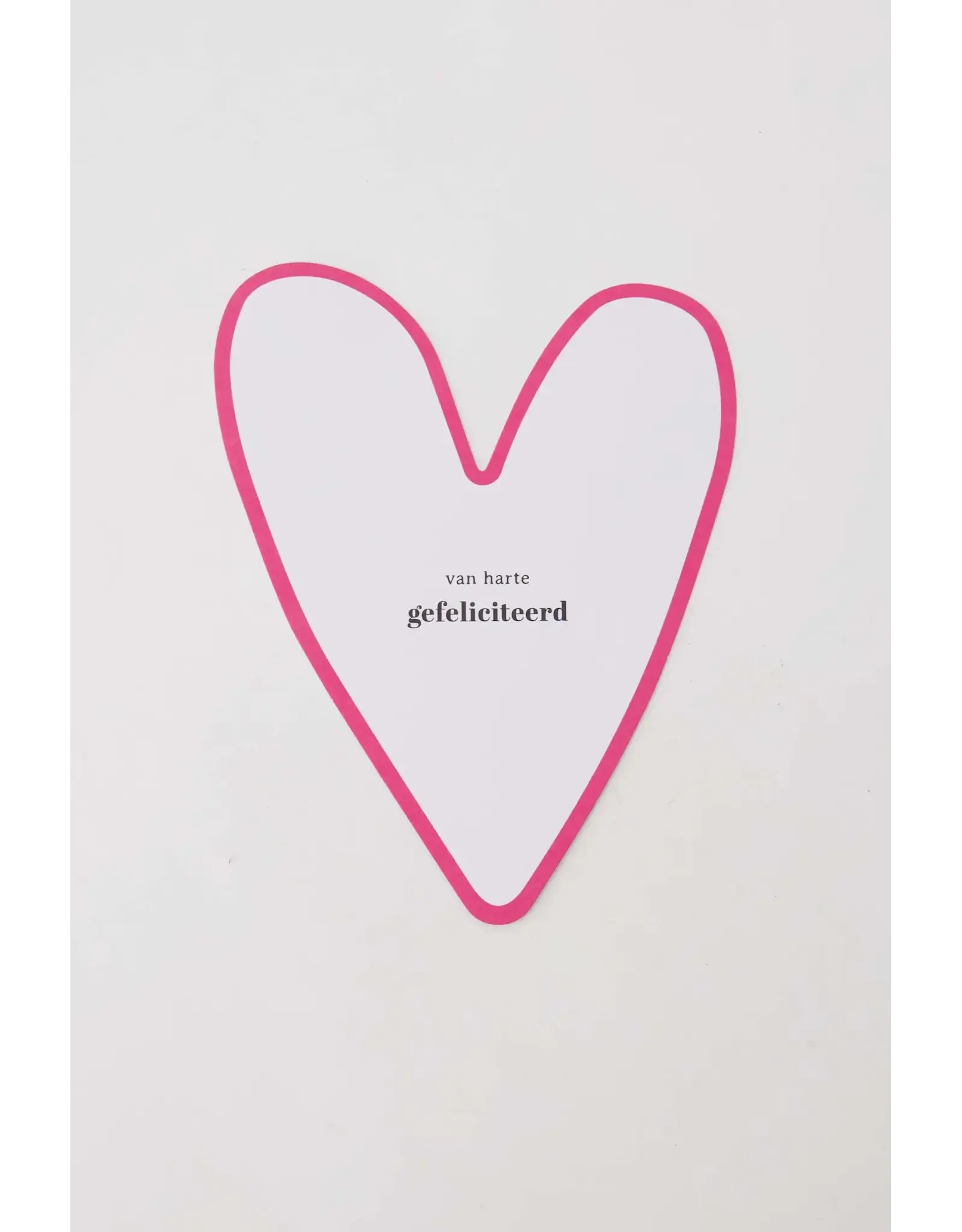 Zusss Wenskaart - Hartje, Gefeliciteerd - Dubbele kaart + Envelop