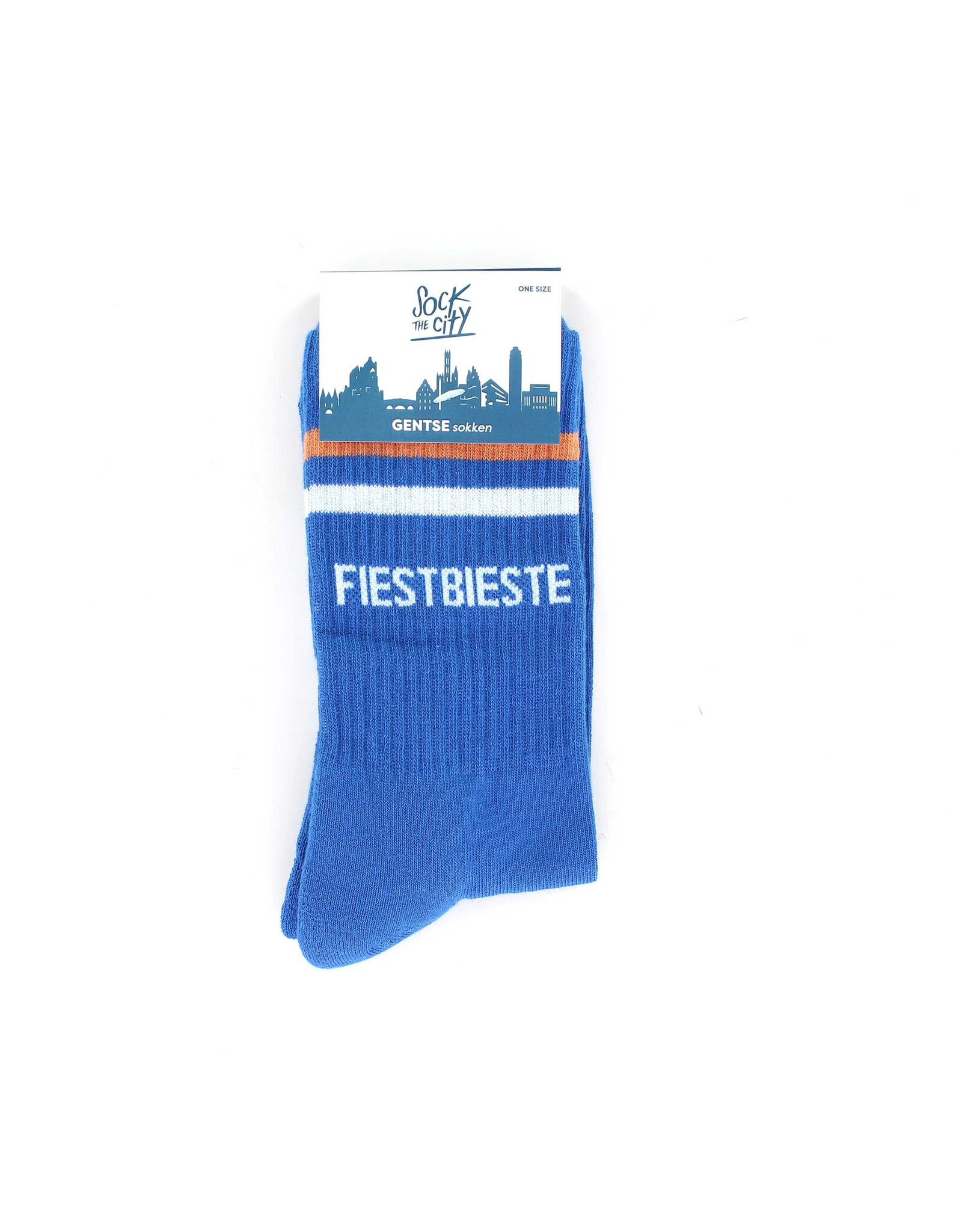 Sock The City Gentse sokken - Fiestbieste, Retro Blauw - Katoen - One size