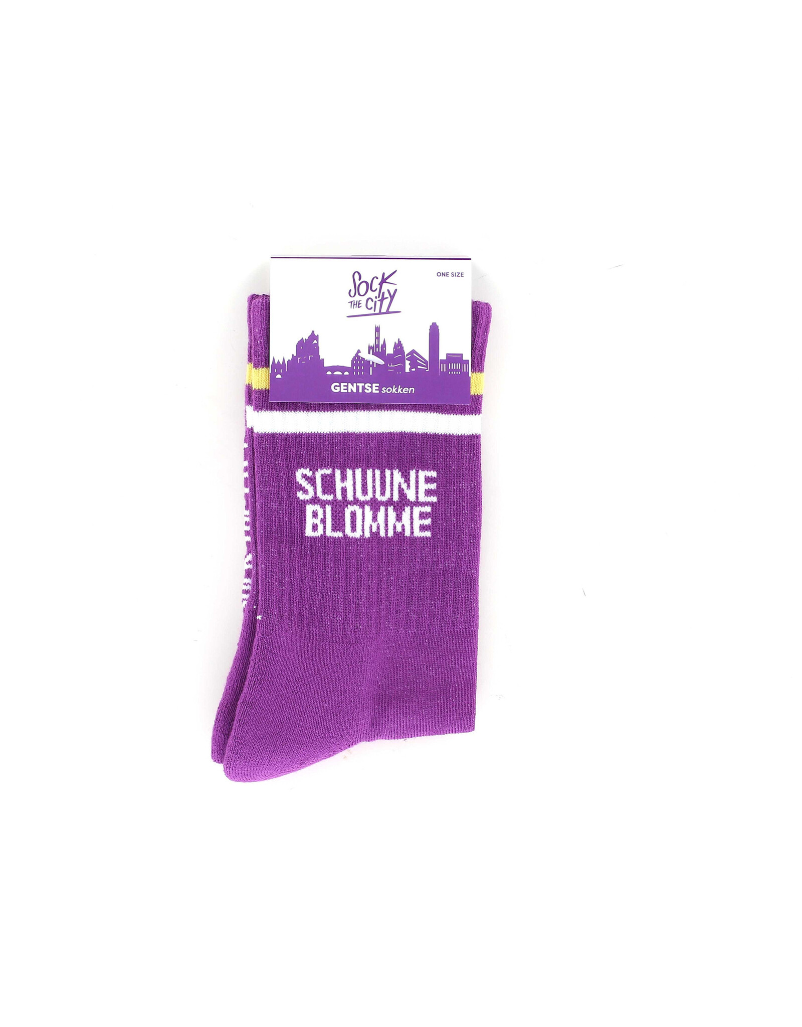 Sock The City Gentse sokken - Schuune Blomme,  Retro Paars - Katoen - One size