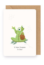 Enfant Terrible Wenskaart - Kikker, je springt ervandoor tot ziens! - Dubbele kaart  + Envelop