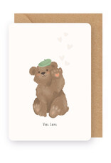 Enfant Terrible Wenskaart - Beertje, Veel liefs - Dubbele kaart + Envelop