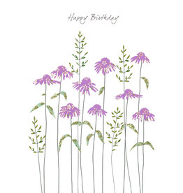 Eloise Hall Wenskaart - Echinacea, Happy Birthday - Dubbele Kaart + Envelop