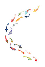 Eloise Hall Wenskaart - Koi Carp Swirl - Dubbele Kaart + Envelop