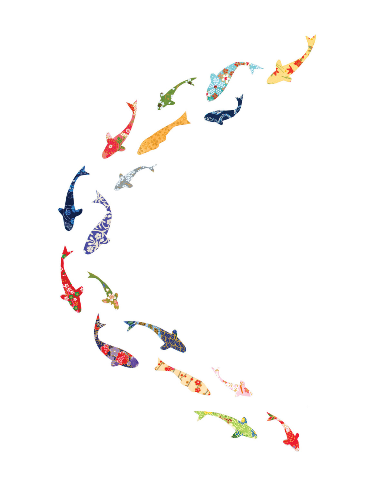 Eloise Hall Wenskaart - Koi Carp Swirl - Dubbele Kaart + Envelop