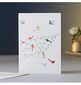 Eloise Hall Wenskaart - Birds on a Branch - Dubbele Kaart + Envelop