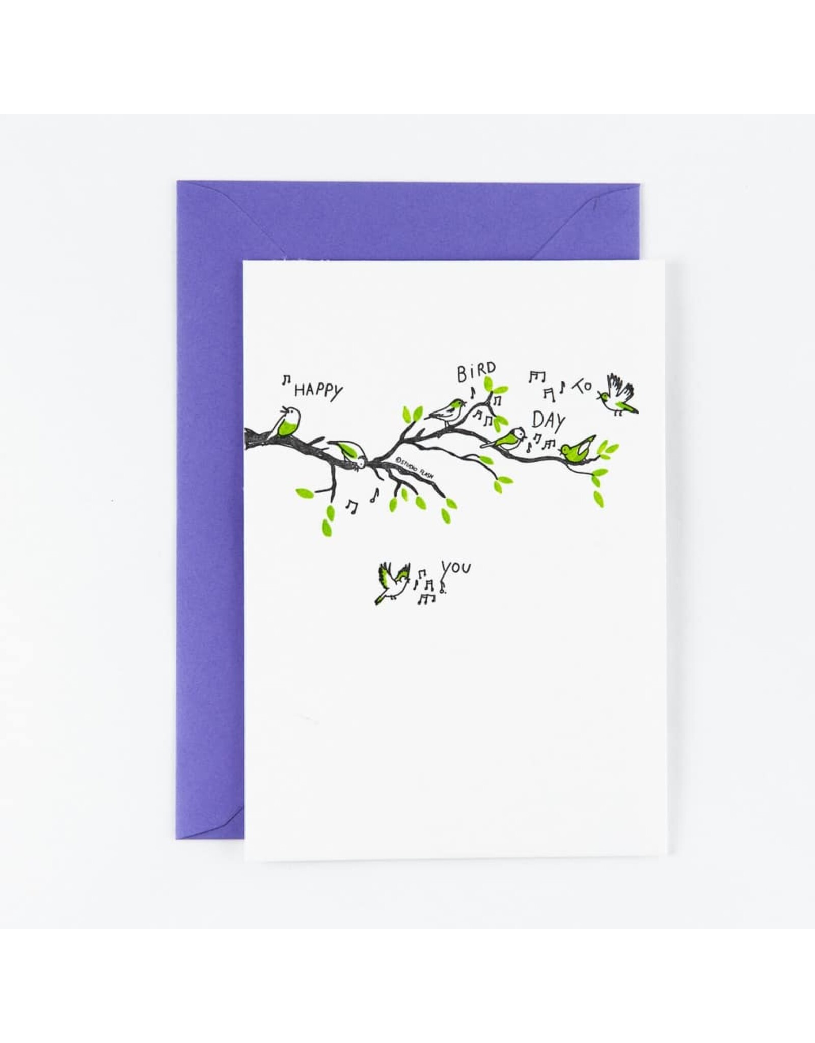 Studio Flash Wenskaart - Happy Birdday - Letterpress kaart + Envelop
