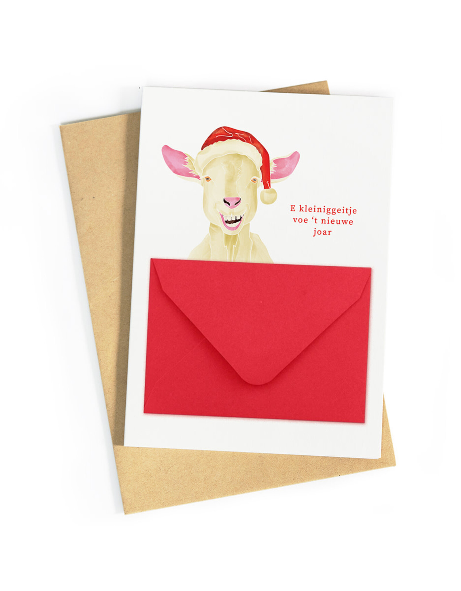 wildlife garden Wenskaart - Kleiniggeitje voe 't nieuwe jaar - Dubbele kaart + Envelop
