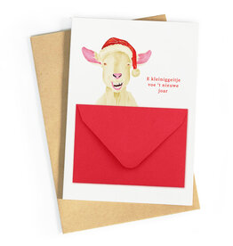 Studio Zwoane Wenskaart - Kleiniggeitje voe 't nieuwe jaar - Dubbele kaart + Envelop