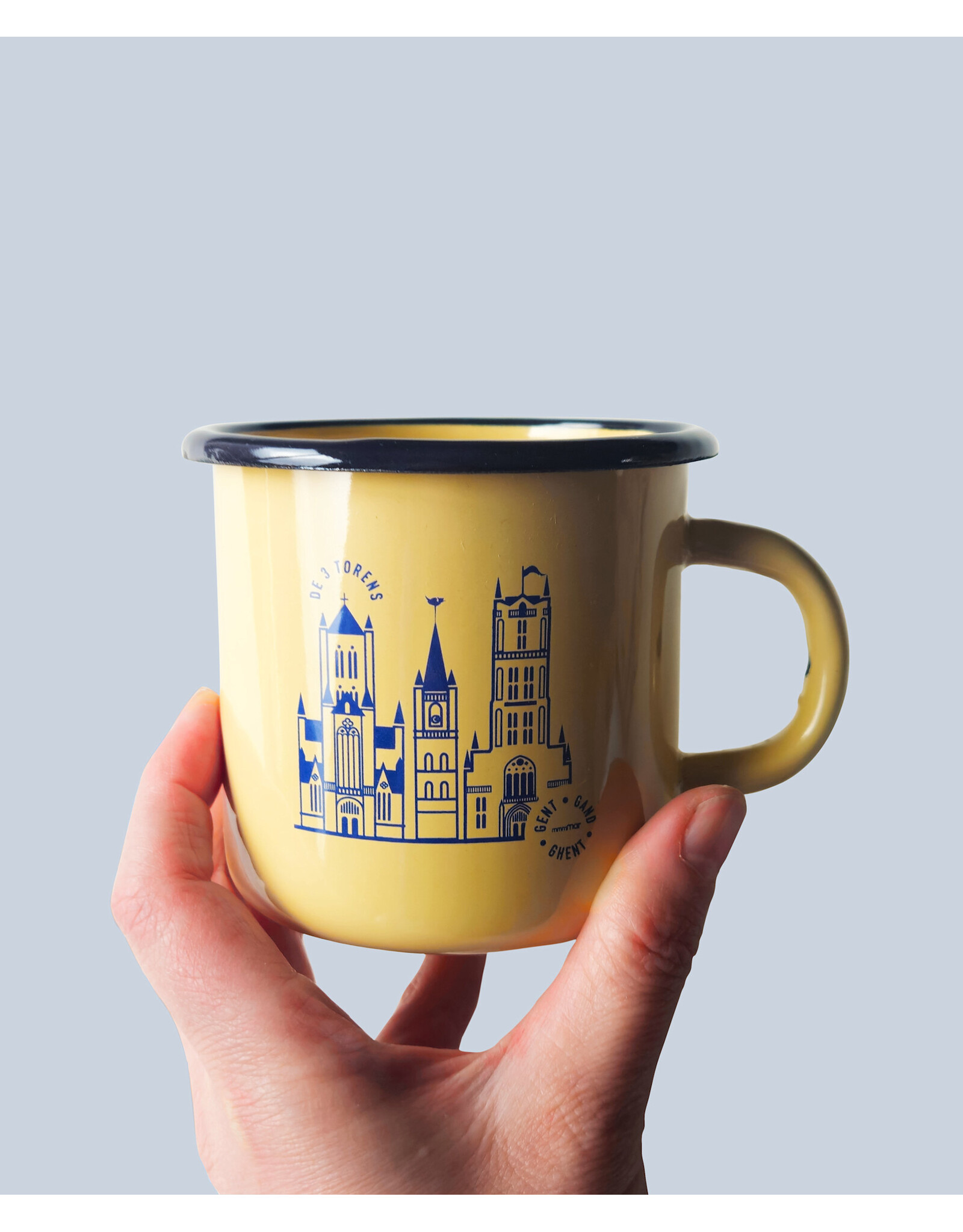 mmmMar Mok Gent - Emaille - Vanille/Blauw - Ø 8cm