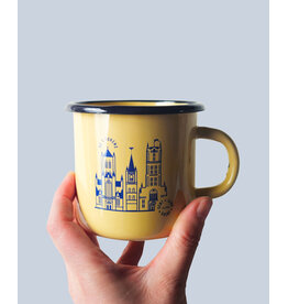 mmmMar Mok Gent - Emaille - Vanille/Blauw - Ø 8cm