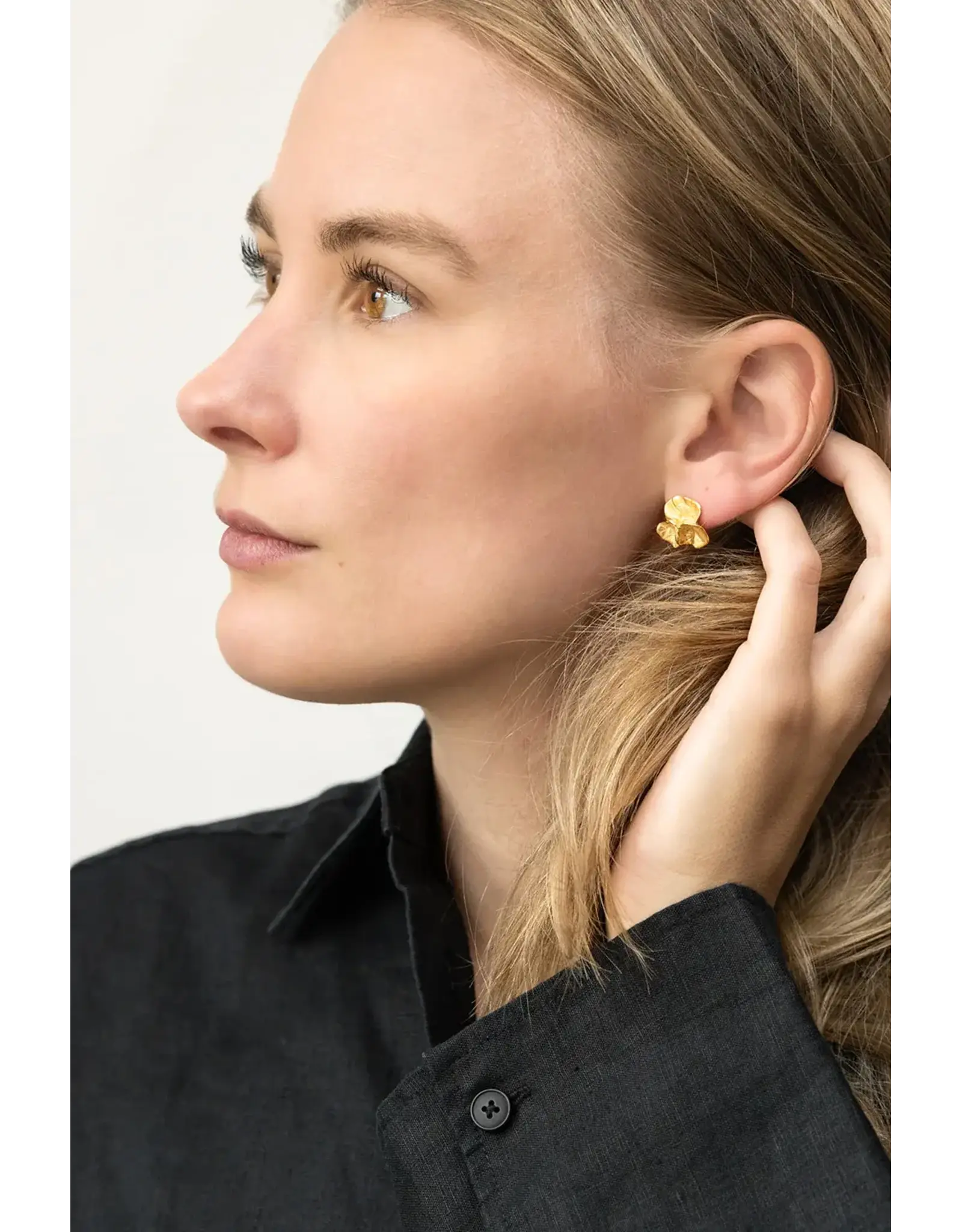 Studio MHL Oorbel MHL - Three Petals - Goud, Zilver925 Verguld 18K