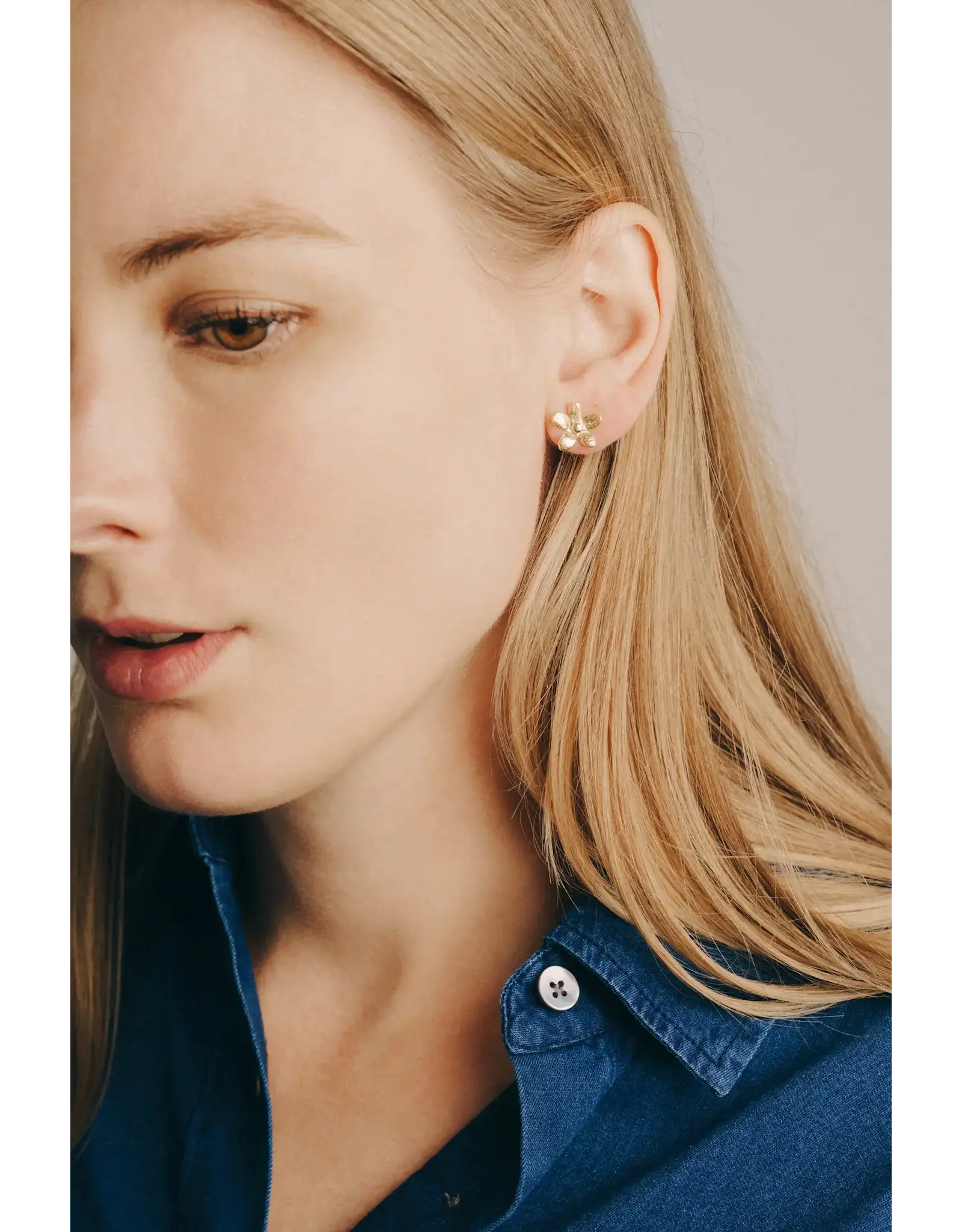 Studio MHL Oorbel MHL - Jasmijn Medium - Goud, Zilver925 Verguld 18K