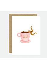 All The Ways to Say Wenskaart - But First Coffee, Gold - Dubbele kaart + Envelop