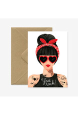 All The Ways to Say Wenskaart - Hipster Girl, You Rock! - Dubbele kaart + Envelop
