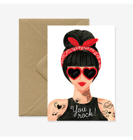 All The Ways to Say Wenskaart - Hipster Girl, You Rock! - Dubbele kaart + Envelop