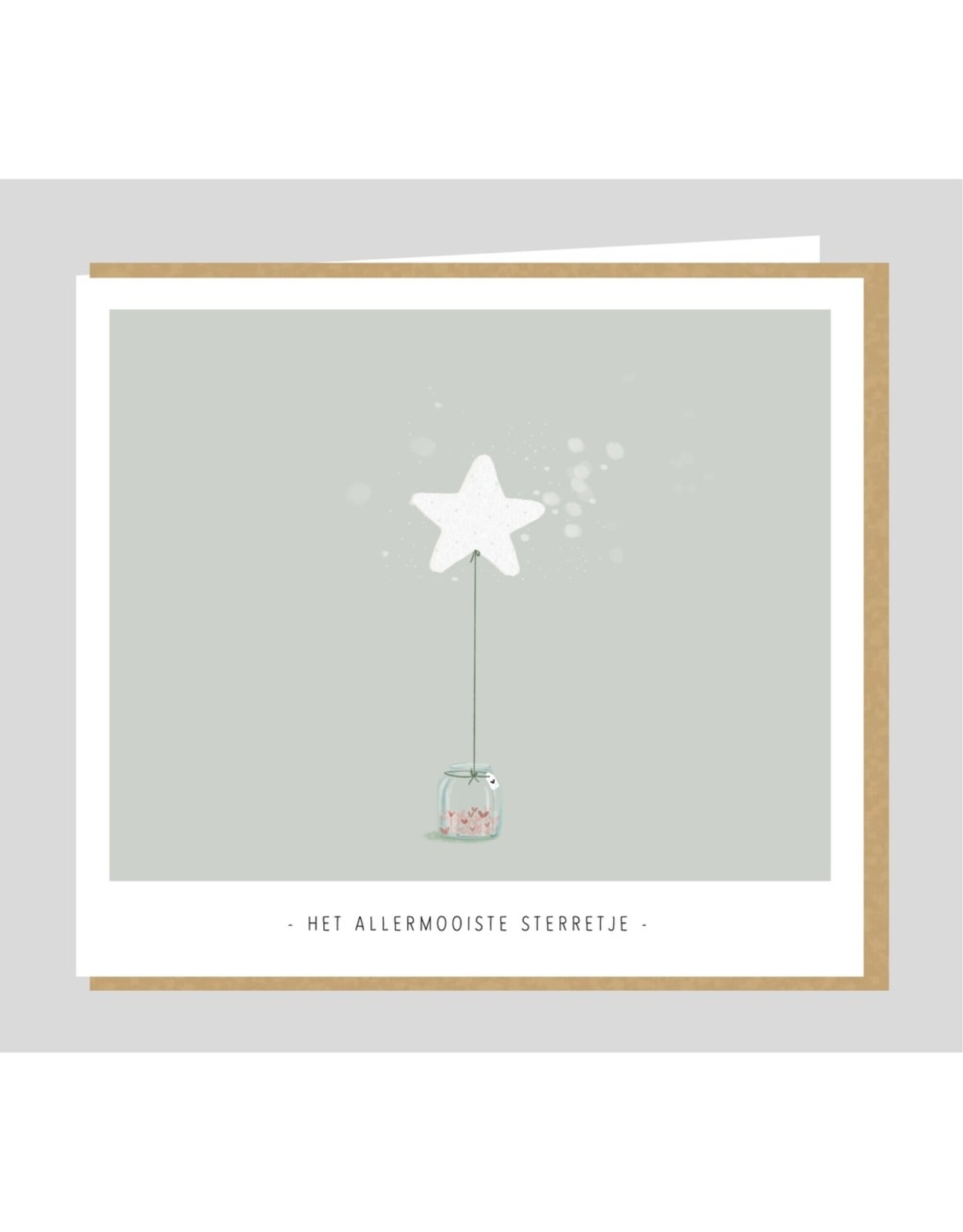 Studio Mie Wenskaart - Het allermooiste sterretje - Dubbele kaart + Envelop