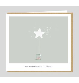 Studio Mie Wenskaart - Het allermooiste sterretje - Dubbele kaart + Envelop