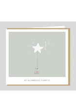 Studio Mie Wenskaart - Het allermooiste sterretje - Dubbele kaart + Envelop