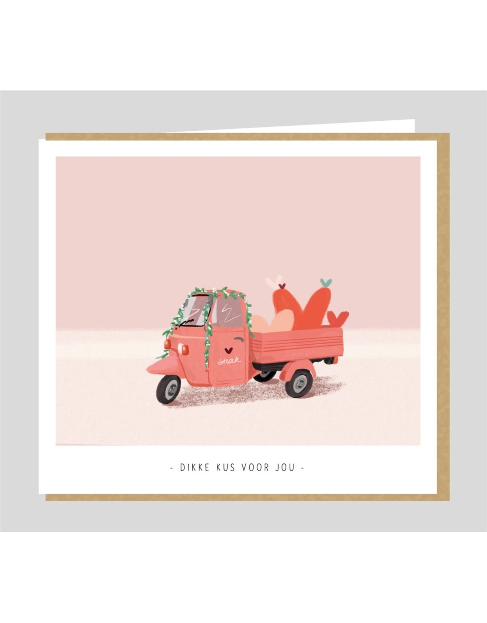 Studio Mie Wenskaart - Dikke kus voor jou - Dubbele kaart + Envelop