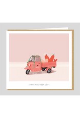 Studio Mie Wenskaart - Dikke kus voor jou - Dubbele kaart + Envelop