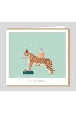 Studio Mie Wenskaart - Tijger, Hiep hiep hoera - Dubbele kaart + Envelop