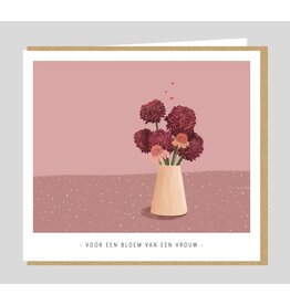Studio Mie Wenskaart - Voor een bloem van een vrouw - Dubbele kaart + Envelop
