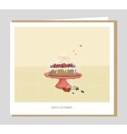 Studio Mie Wenskaart - Gefelicitaart - Dubbele kaart + Envelop