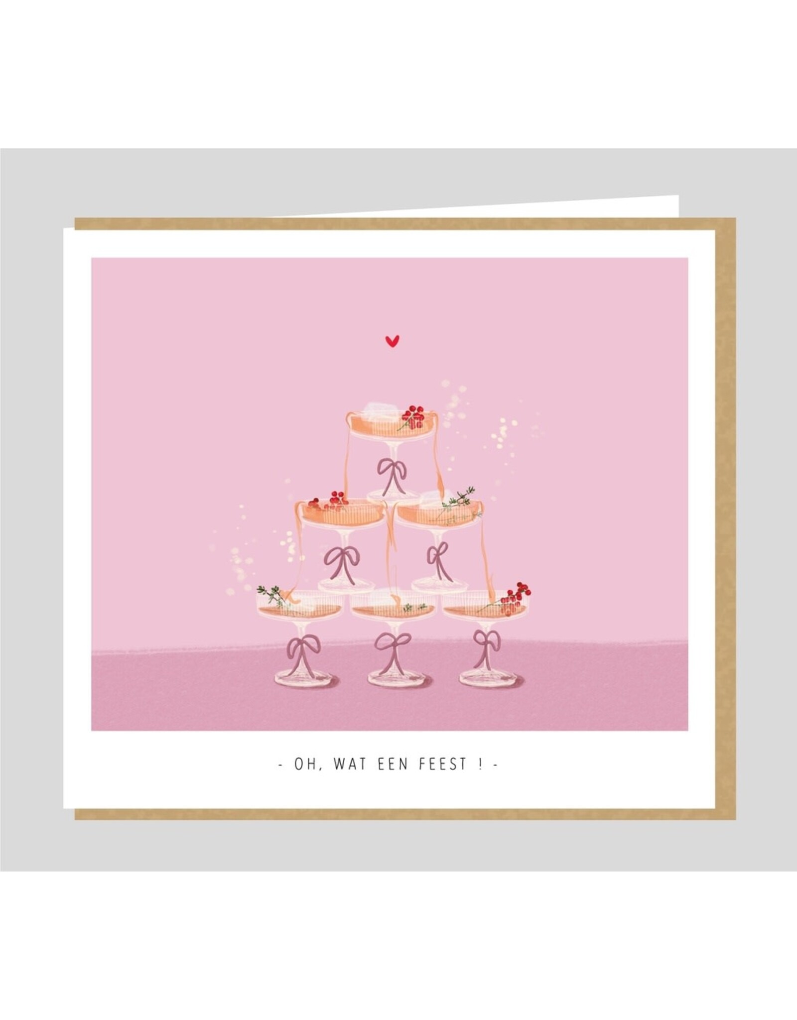 Studio Mie Wenskaart - Oh, wat een feest ! - Dubbele kaart + Envelop