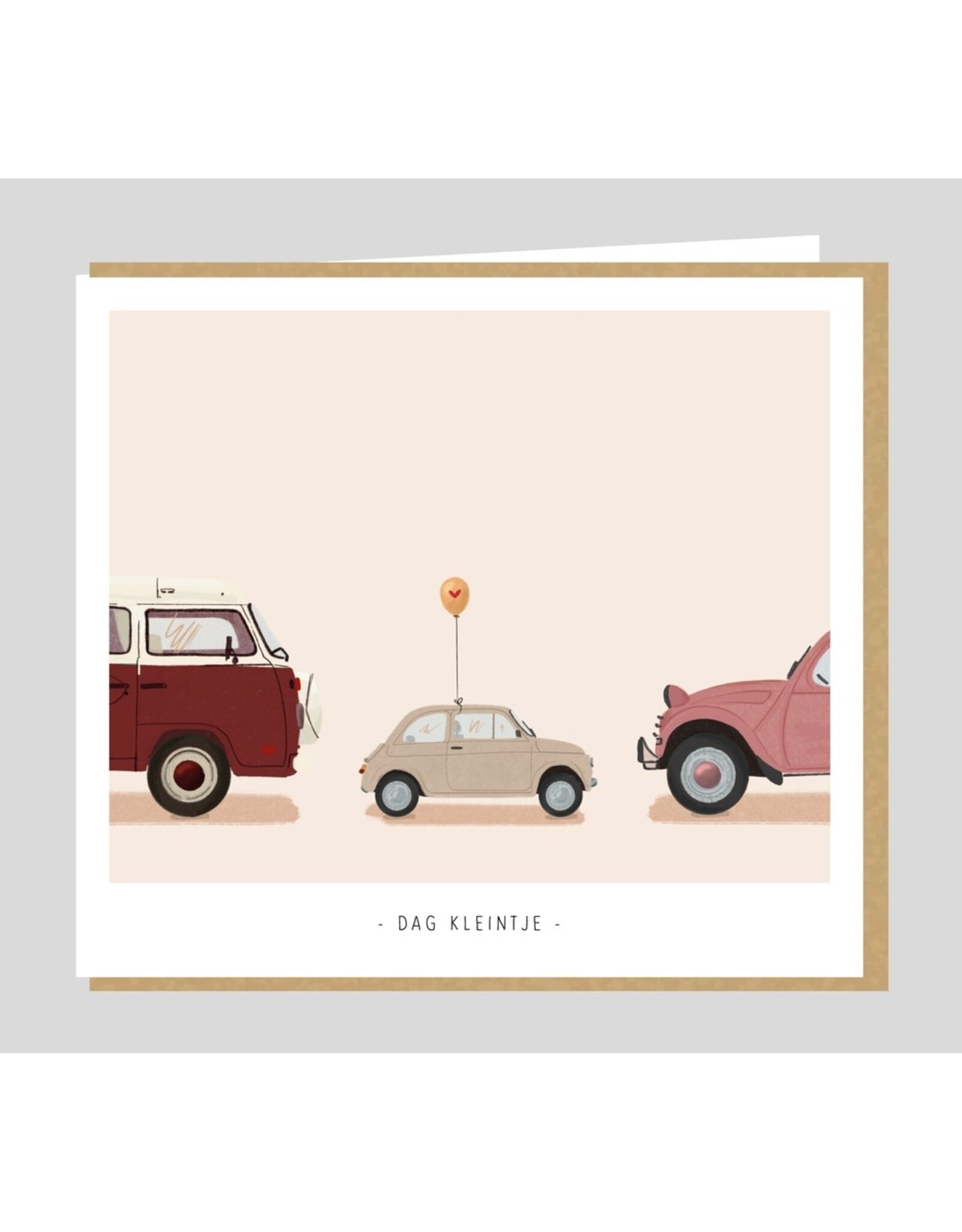 Studio Mie Wenskaart - Autootje, Dag kleintje - Dubbele kaart + Envelop