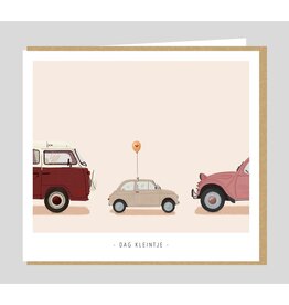 Studio Mie Wenskaart - Autootje, Dag kleintje - Dubbele kaart + Envelop