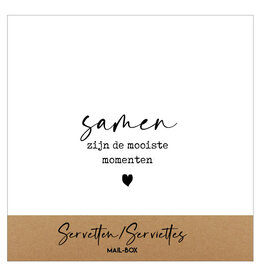 Mail-Box Servetten - Samen zijn de mooiste momenten - 12,5 x 12,5 cm - 15st