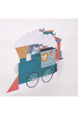 Meri Meri Wenskaart - Birthday train Concertina + Envelop