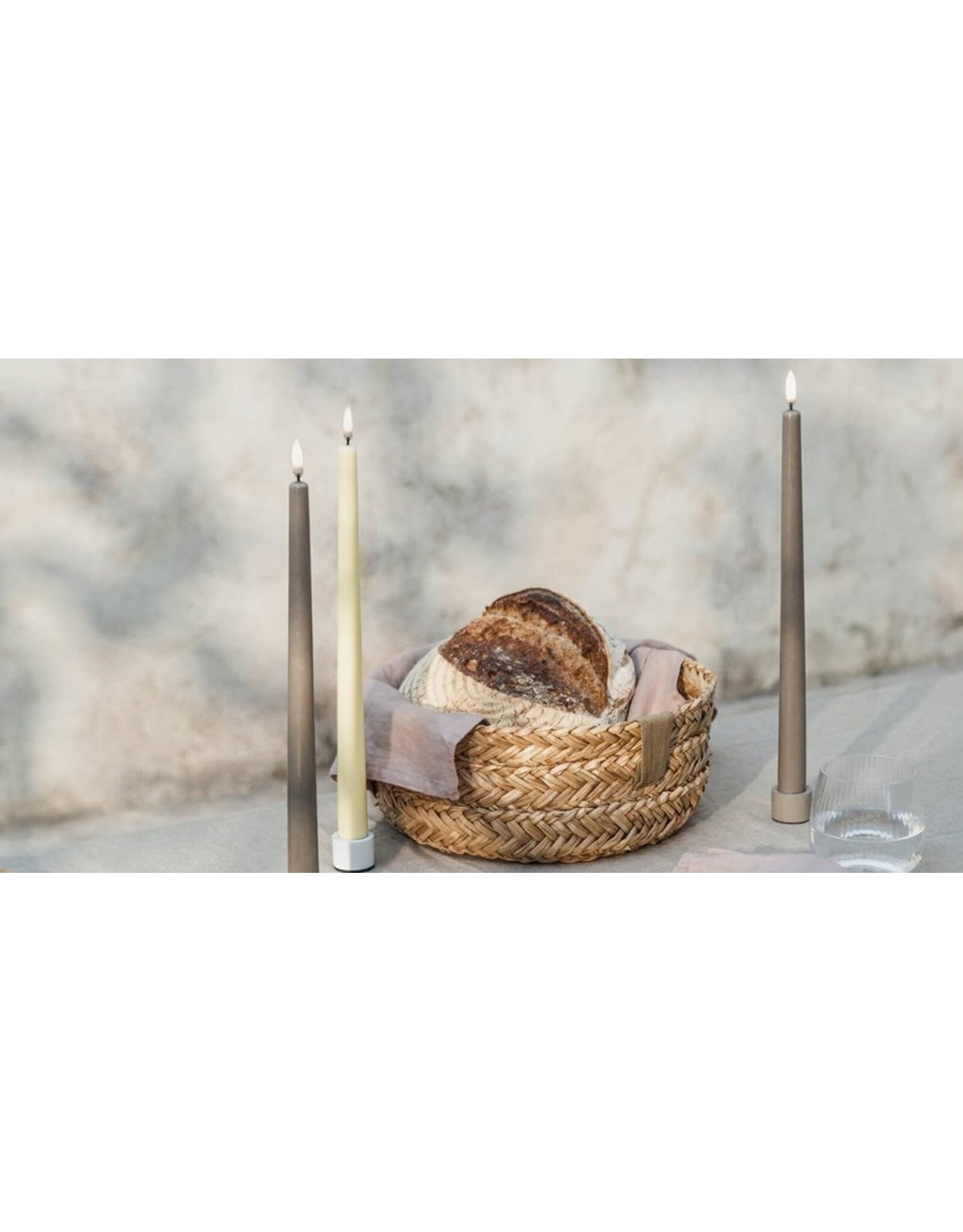 Uyuni Led, Tafelkaarsen - Beige - 2st - Ø2,3x32cm