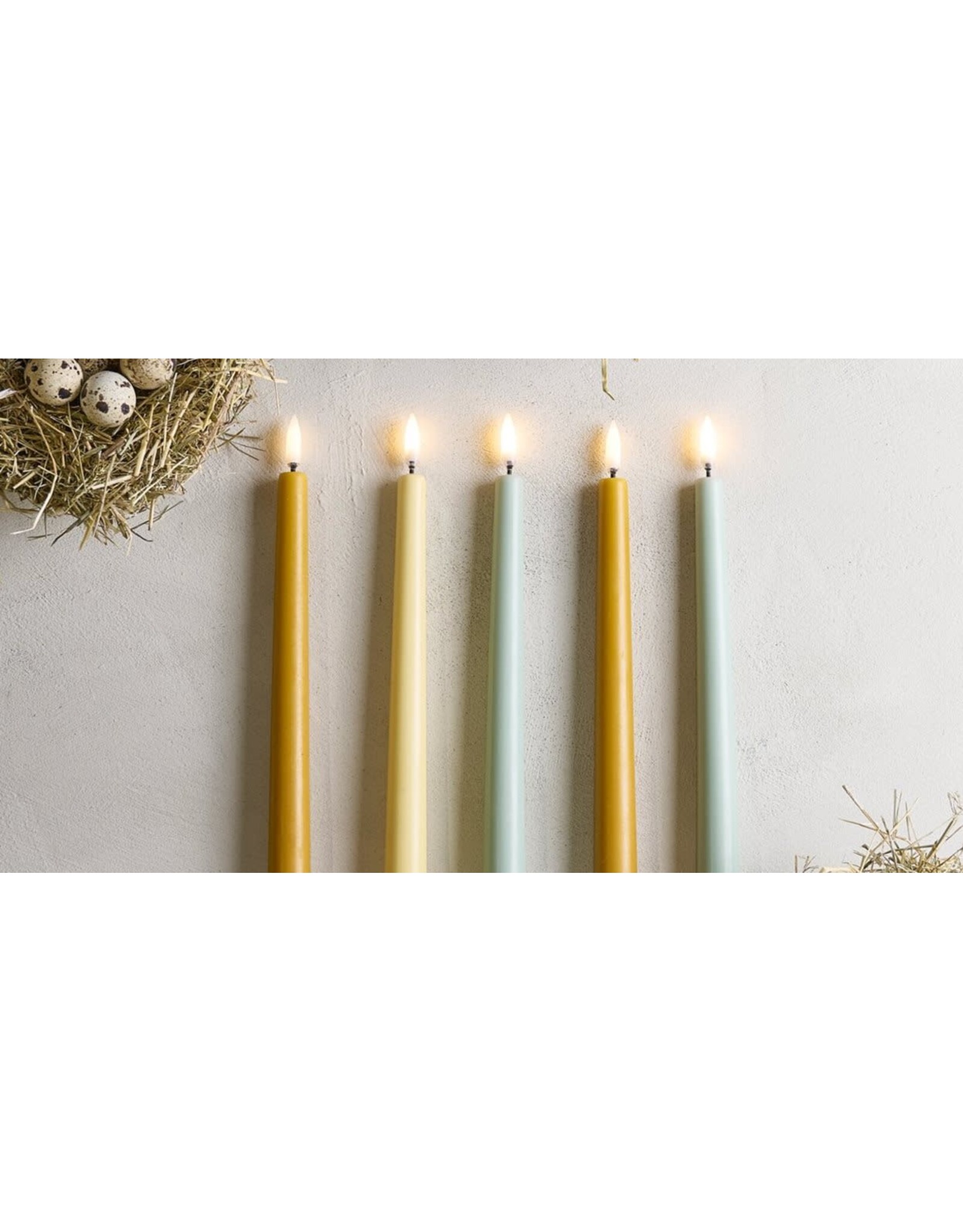 Uyuni Led, Tafelkaarsen - Dusty Green - 2st - Ø2,3x32cm