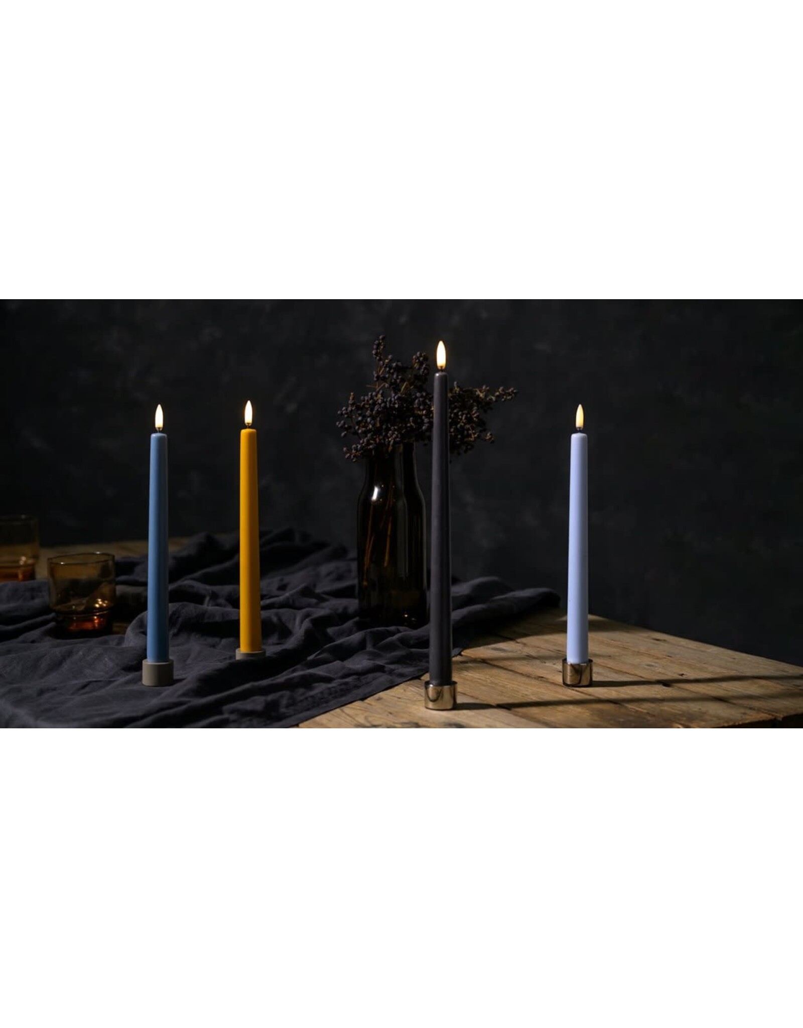 Uyuni Led, Tafelkaarsen - Dusty Green - 2st - Ø2,3x32cm