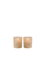 Uyuni Led kaars in Glas - Beige - 2st - 6x7cm