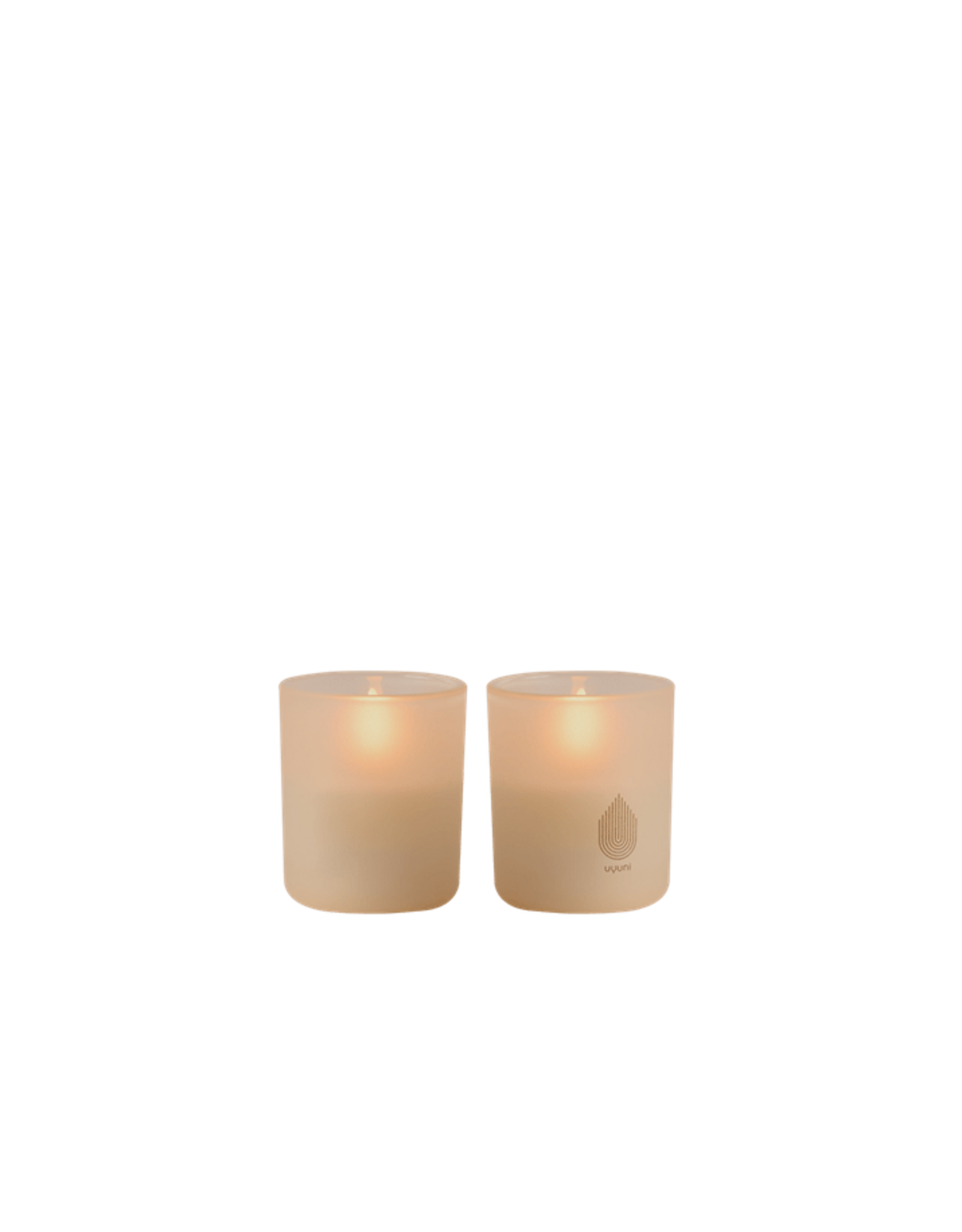 Uyuni Led kaars in Glas - Beige - 2st - 6x7cm