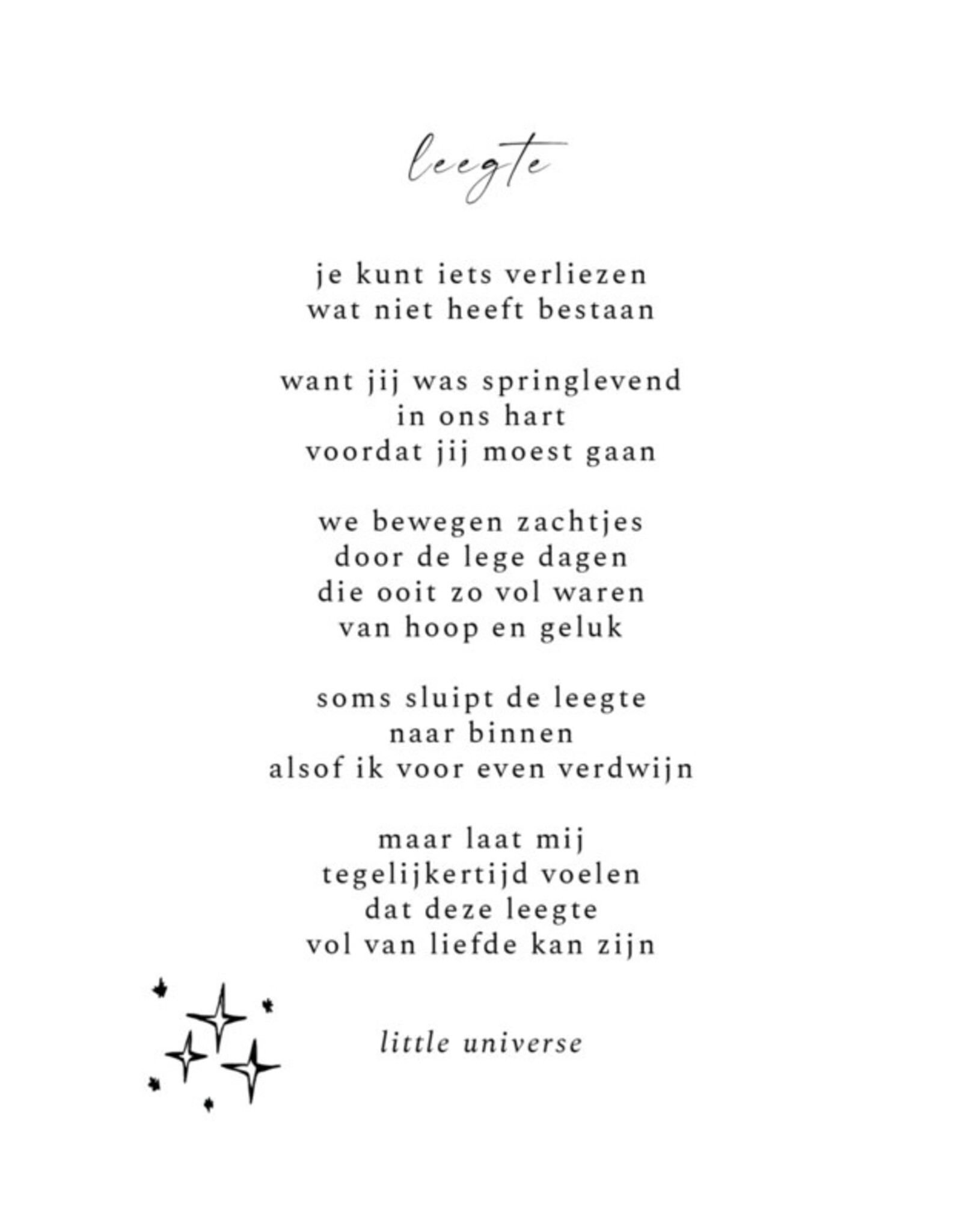 Little Universe Wenskaart - Leegte - Postkaart + Envelop