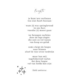 Little Universe Wenskaart - Leegte - Postkaart + Envelop