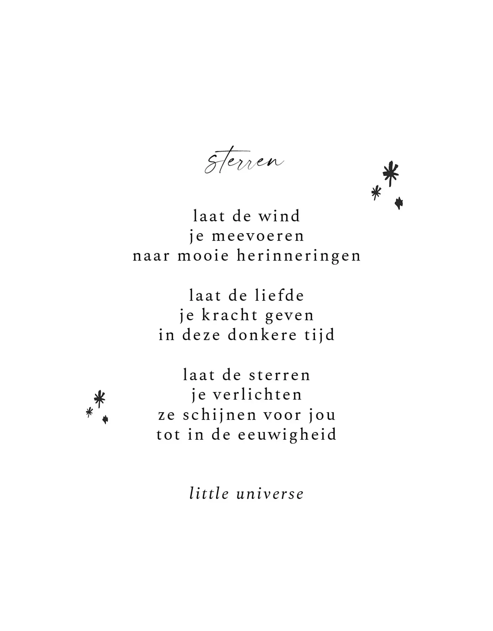 Little Universe Wenskaart - Sterren - Postkaart + Envelop