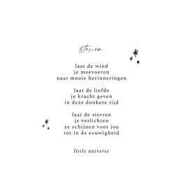 Little Universe Wenskaart - Sterren - Postkaart + Envelop