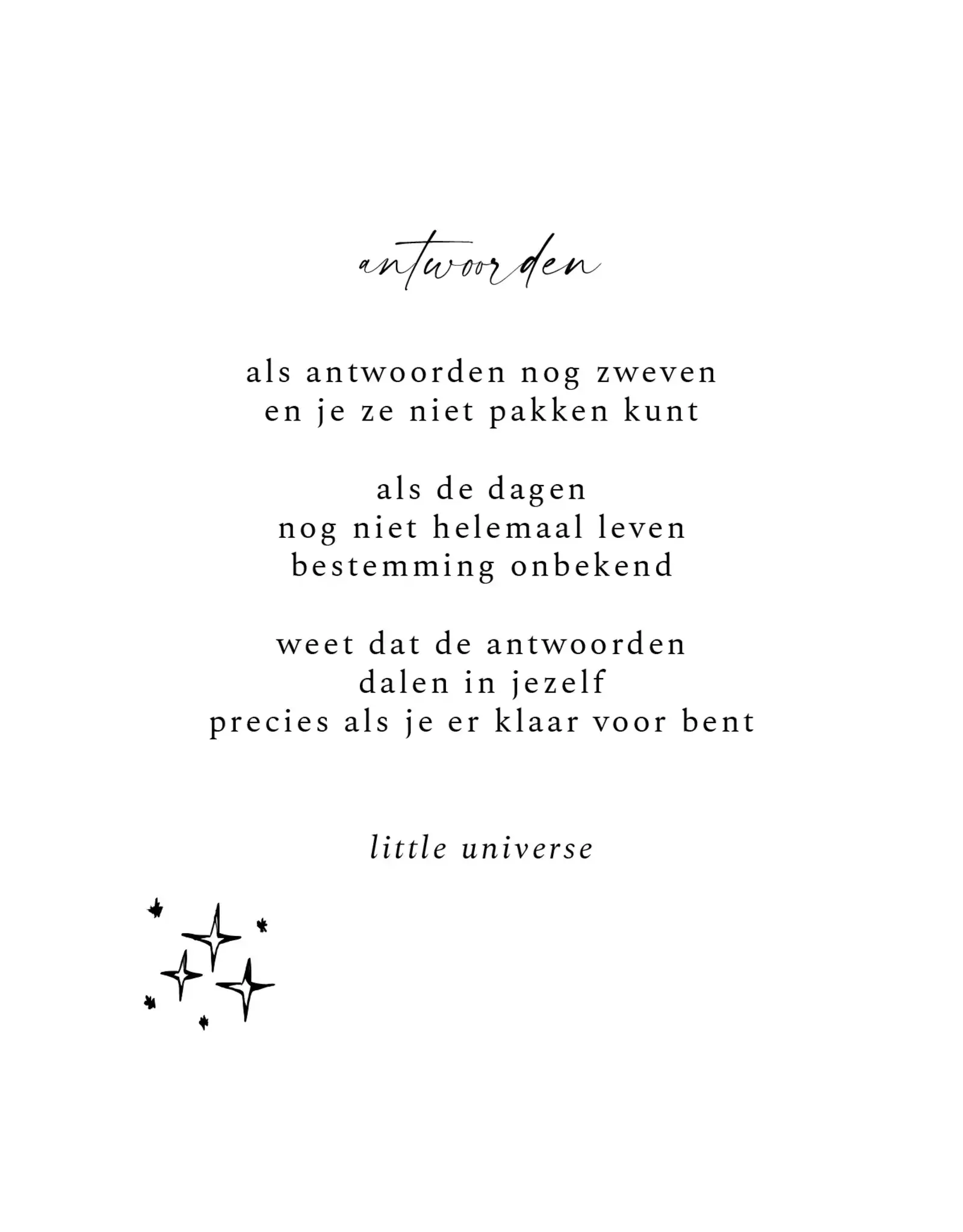 Little Universe Wenskaart - Antwoorden - Postkaart + Envelop