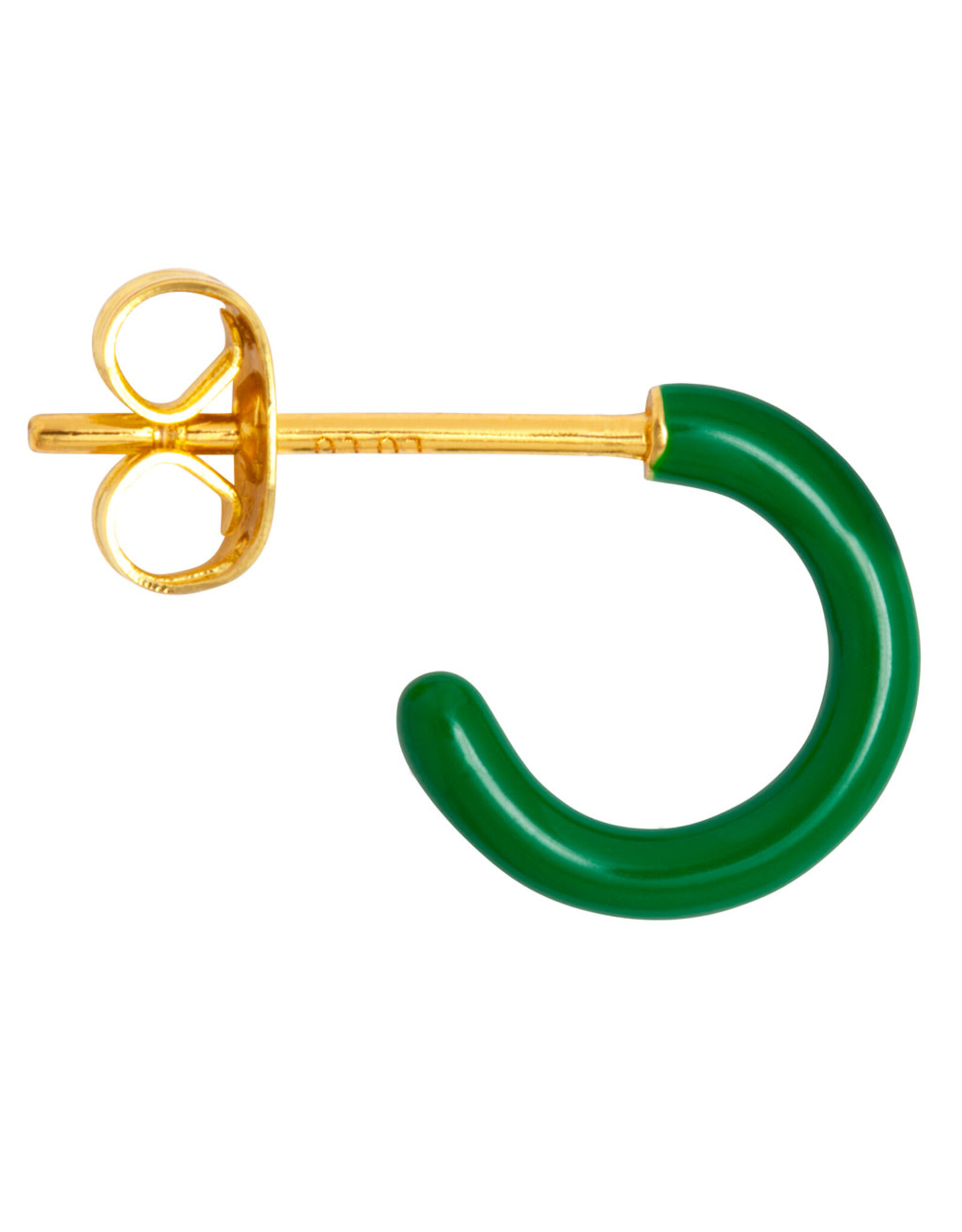Lulu Copenhagen Oorbel Hoop S - Dark green - Single - 1cm